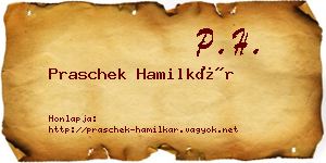 Praschek Hamilkár névjegykártya